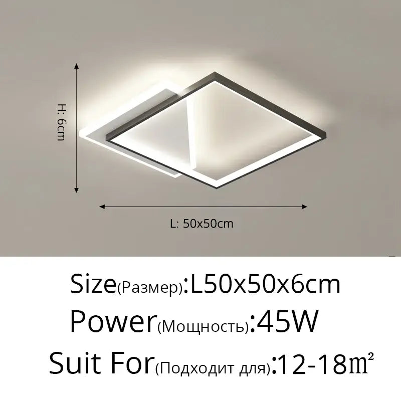 Modern minimalist black & white led ceiling lights for living room