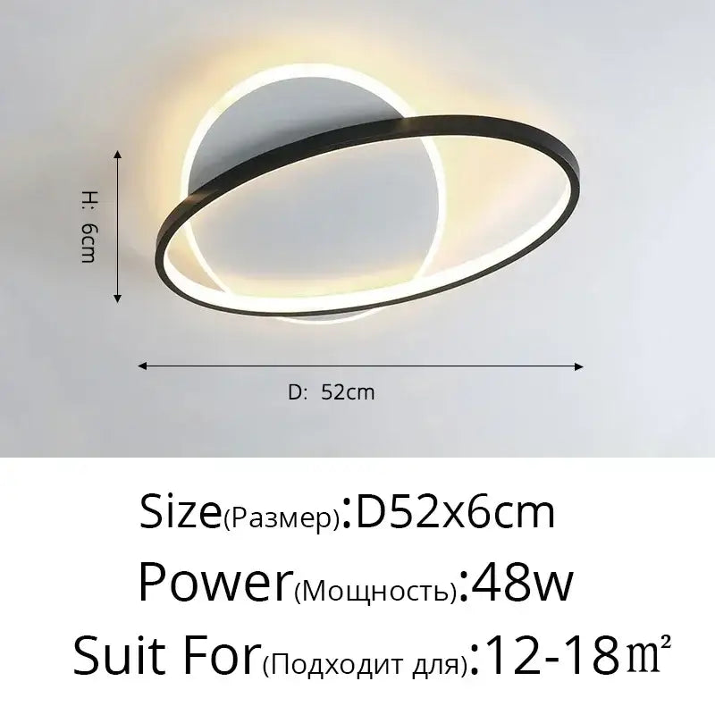 Modern minimalist white & black led ceiling lights living room