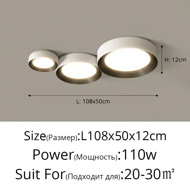 Modern white ribbed led ceiling lights for bedroom