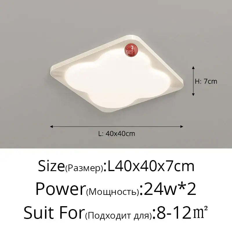 Modern rectangular white cloud led chandelier ceiling light bedroom