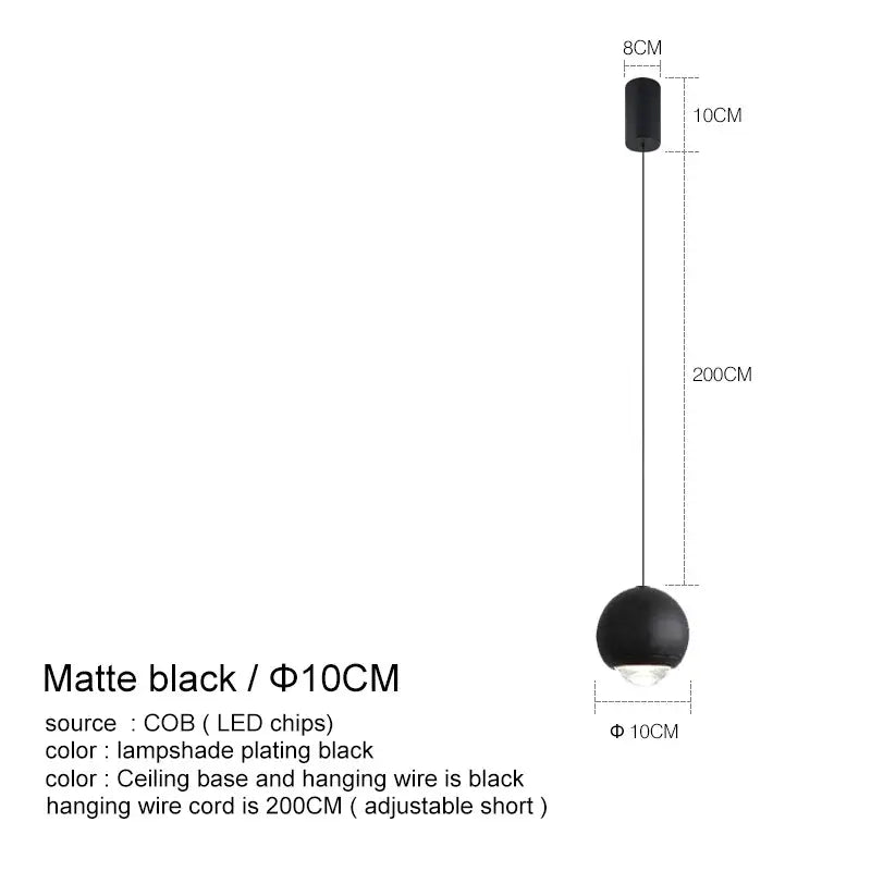 Modern chrome led chandelier bedroom spherical pendant light