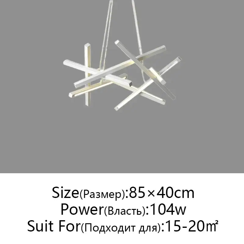 Modern black & gold led chandelier living room pendant light