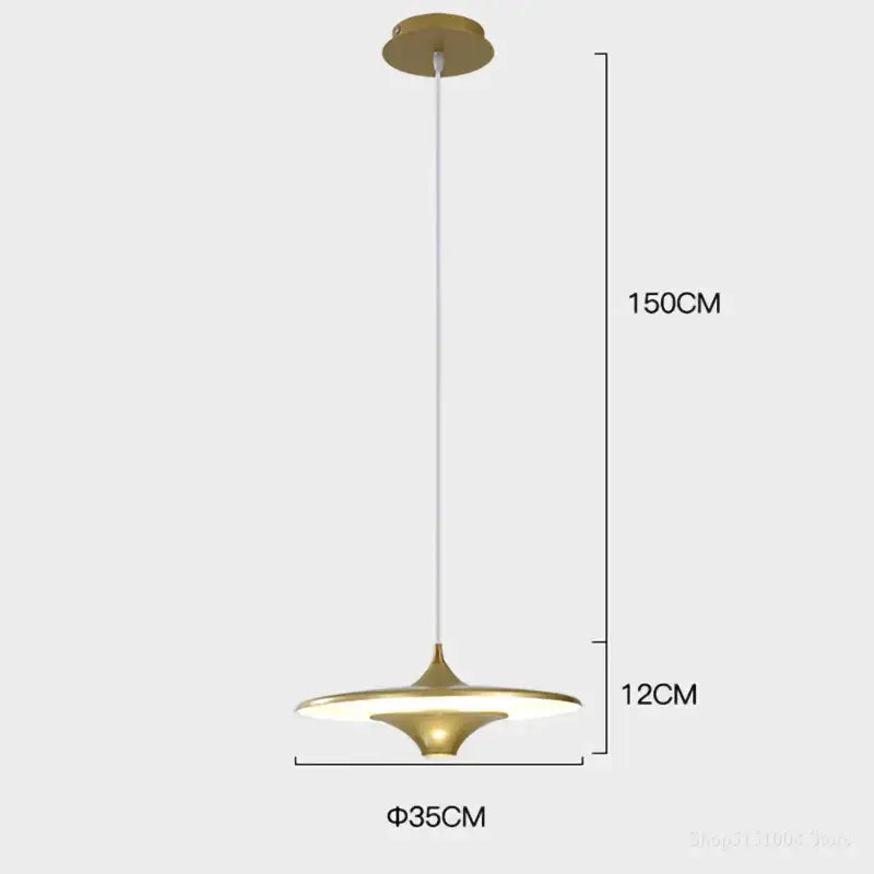 Modern black led flying saucer pendant light for dining room