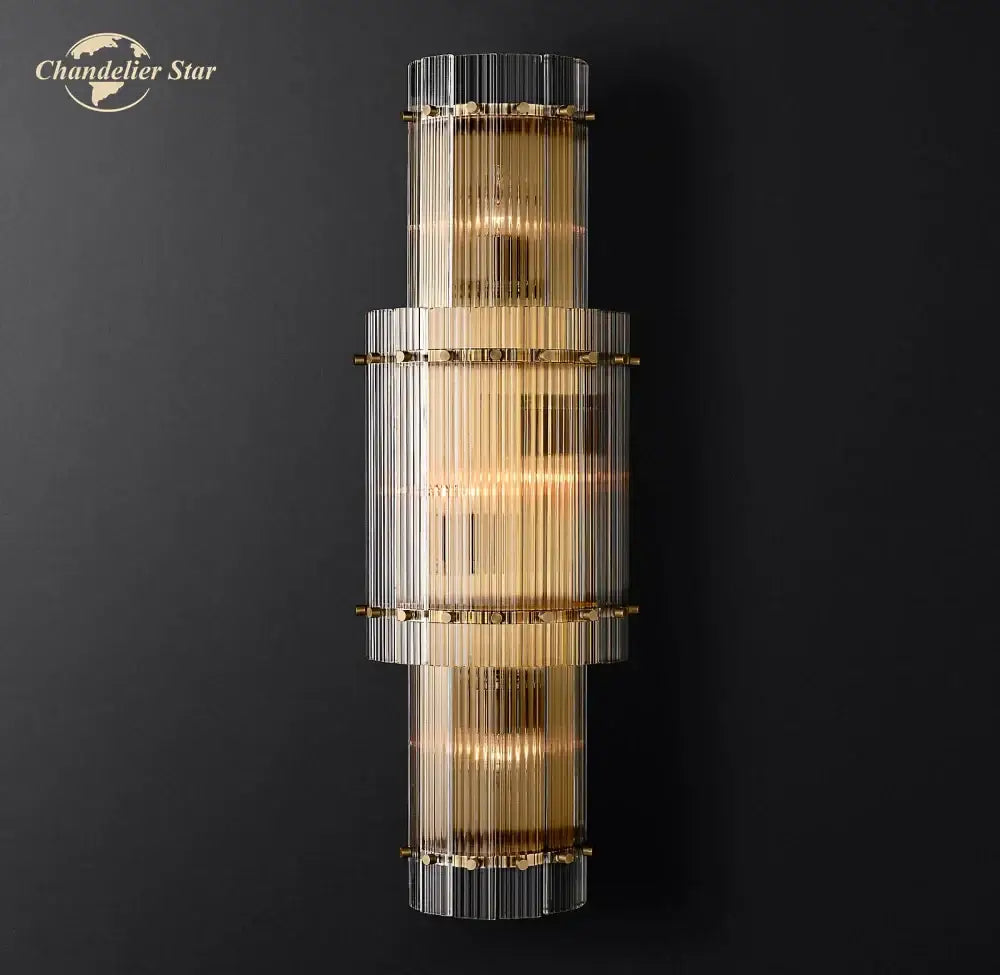 Modern brass led glass san marco wall lamp for bedroom