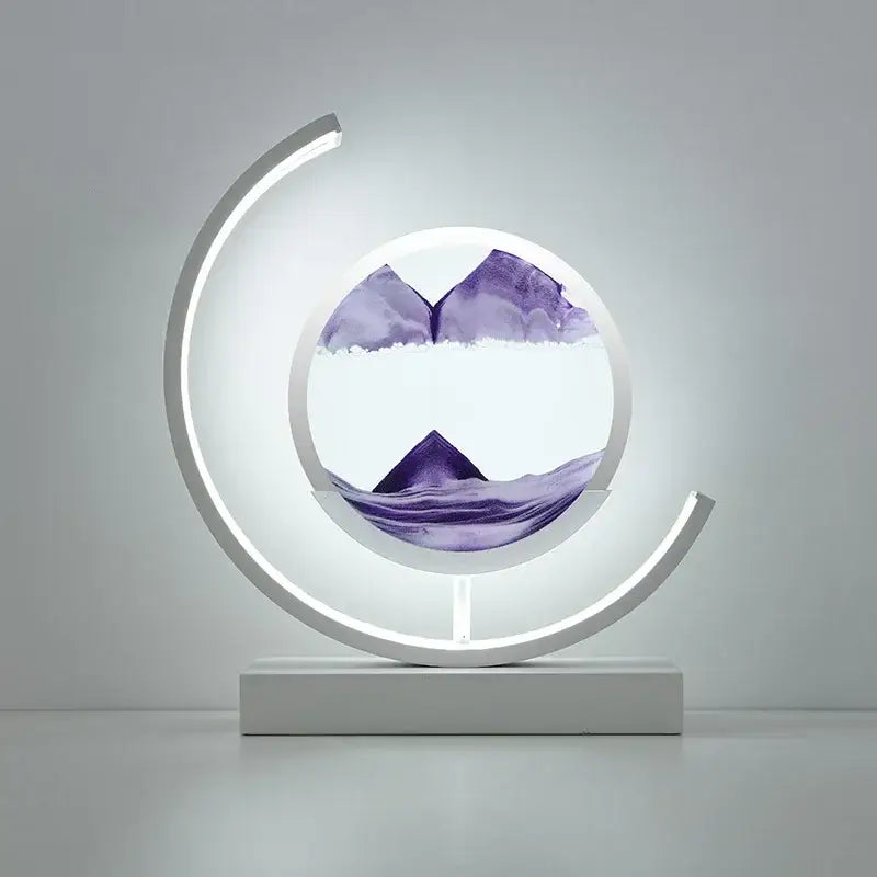 Crescent black led hourglass quicksand desk lamp bedroom night light