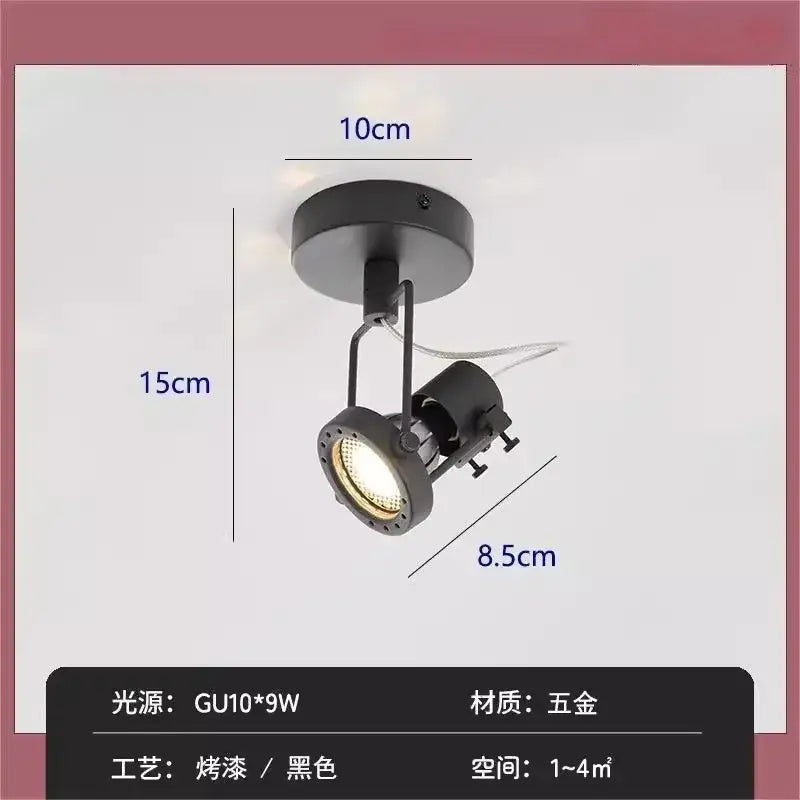 Industrial black & nickel adjustable wall lamp bedroom spotlight