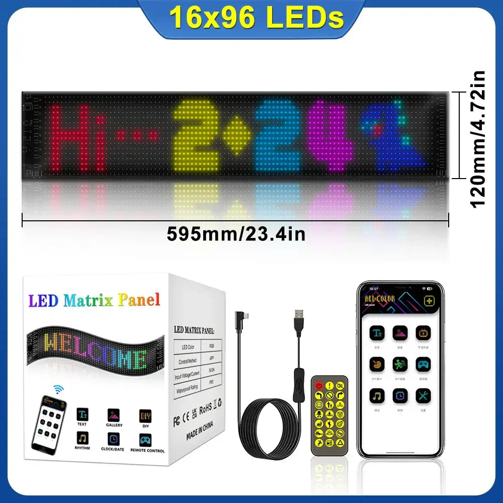 Programmable red & blue led matrix panel bedroom cartoon wall decor