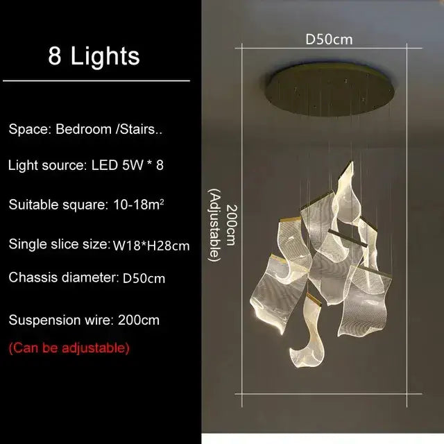 Modern sculptural gold led modern ceiling chandelier living room