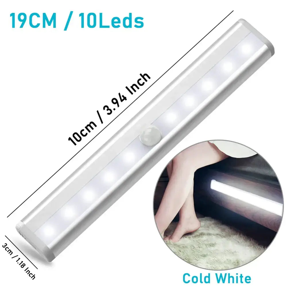 Slim white led motion sensor night light bedroom strip light
