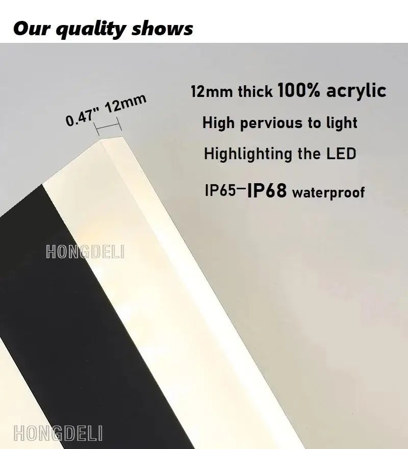 Modern black led outdoor wall lamp garden porch light