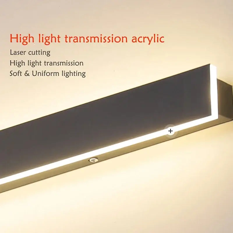 Modern black led outdoor wall light garden vertical minimalist lamp