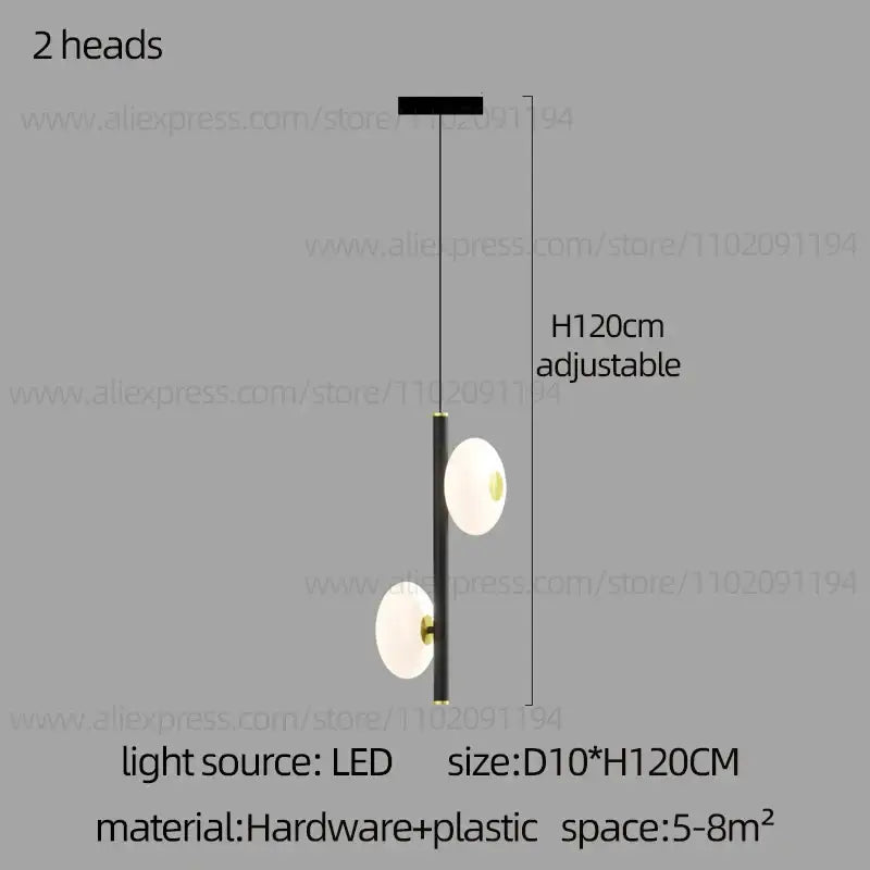 Modern minimalist led oval chandelier living room light