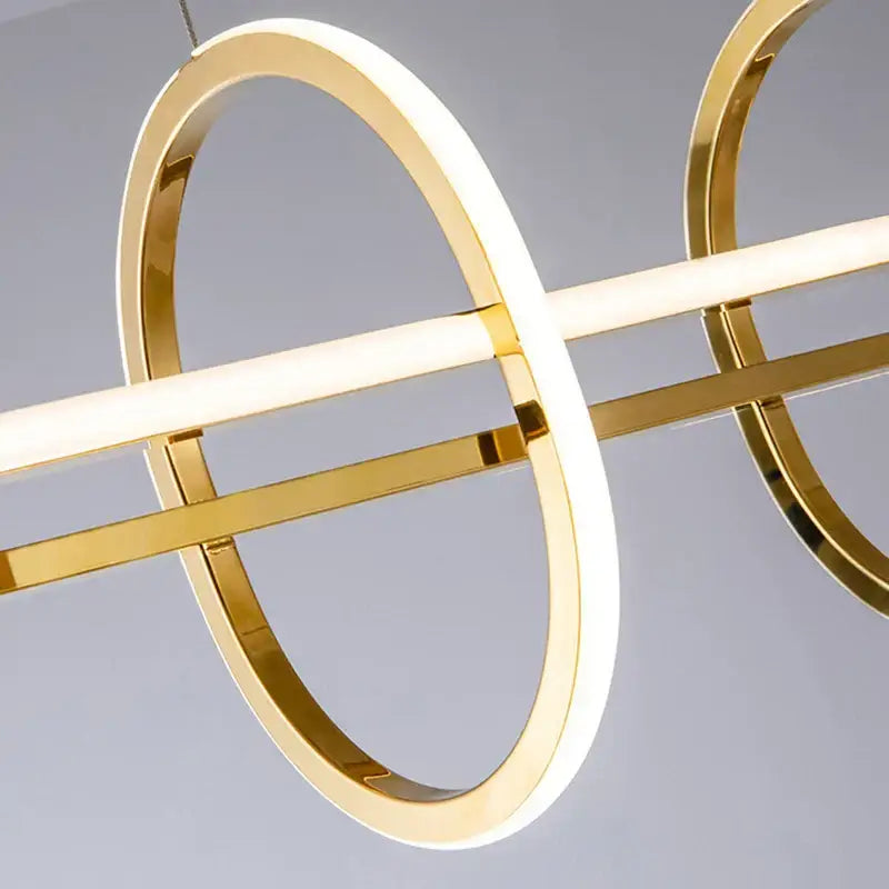 Modern gold linear led pendant light dining room chandelier