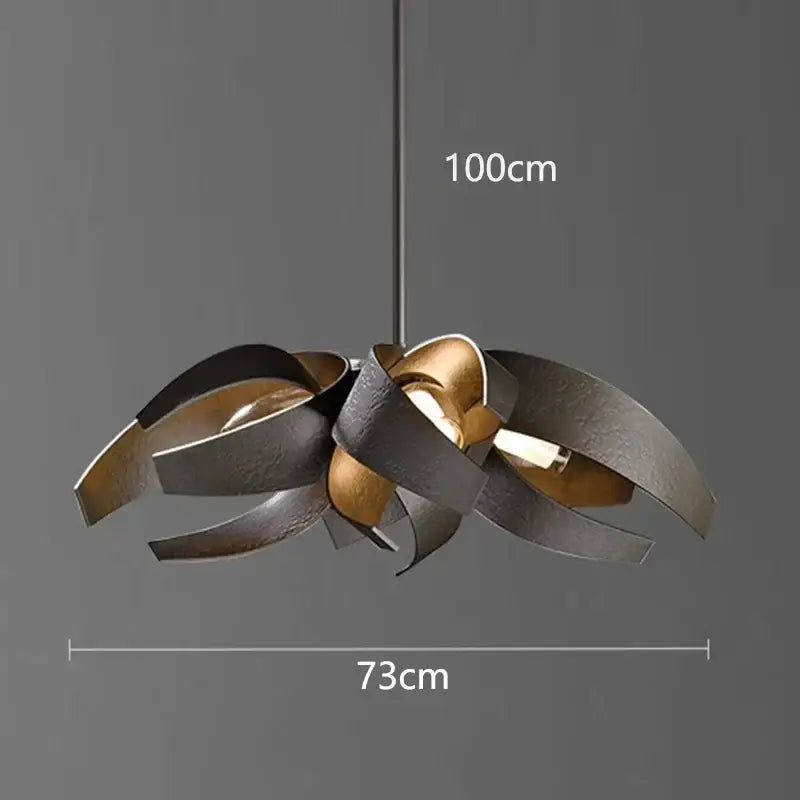 Modern petal brushed gold & matte black led pendant light dining room