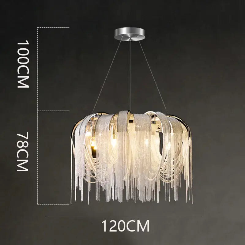 Modern glass fringe led pendant light for dining room