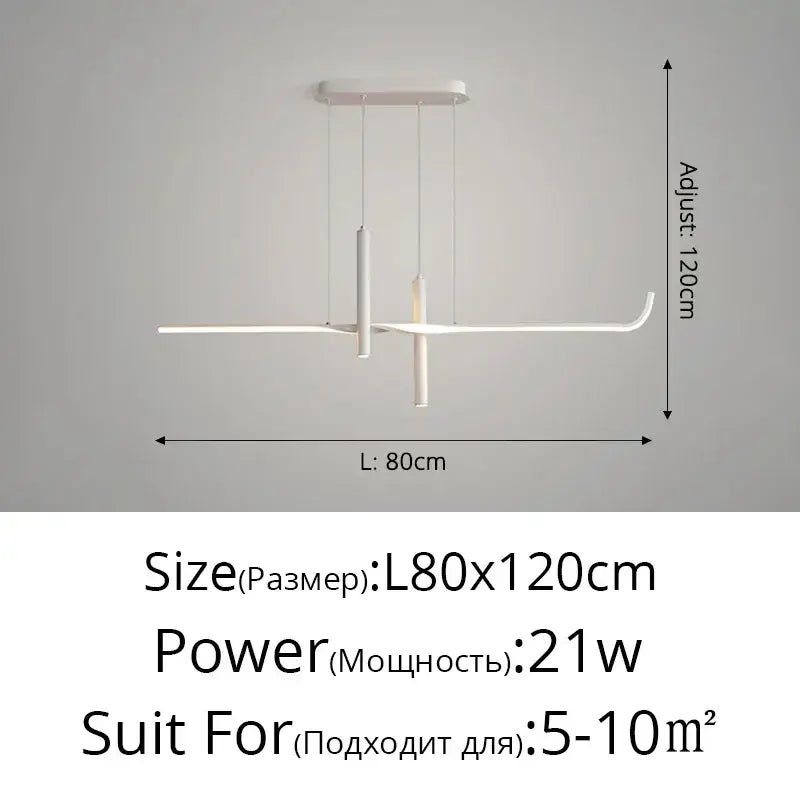 Modern black minimalist led pendant light for dining room