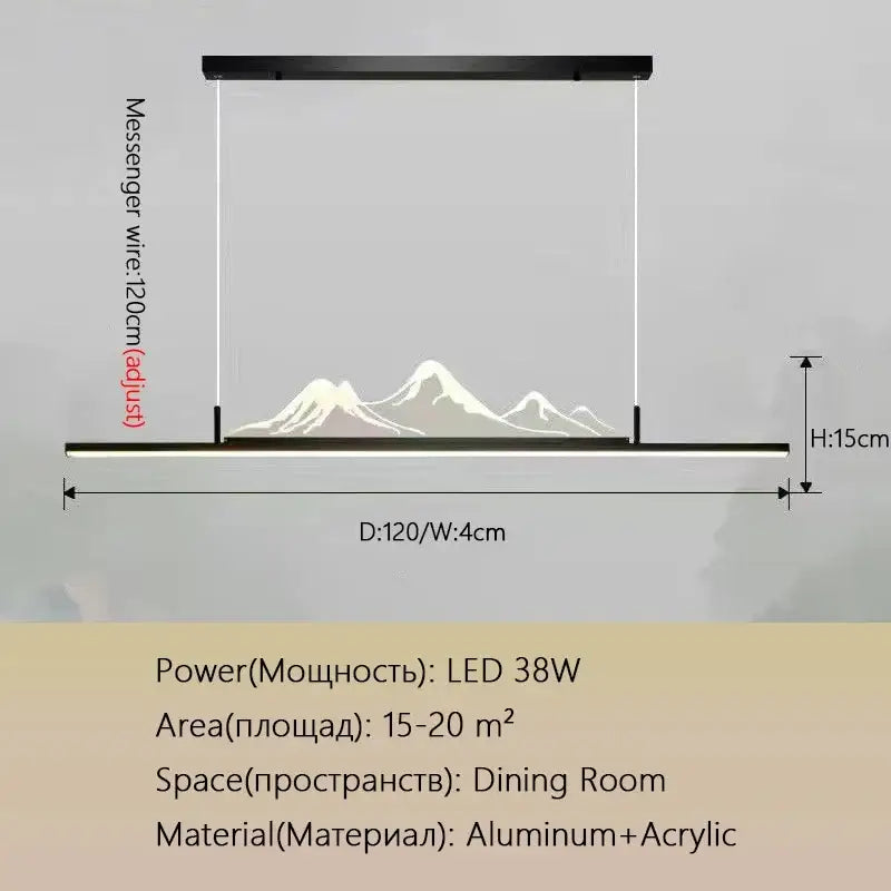 Modern gold mountain led pendant light for dining room
