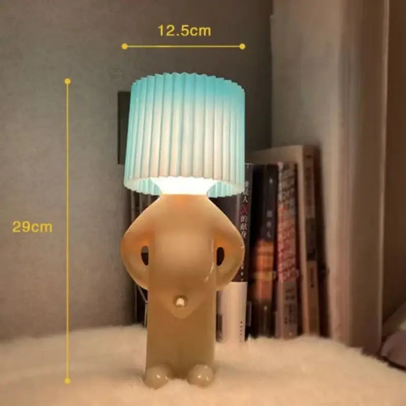 Whimsical beige and yellow ceramic pleats table lamp for bedroom