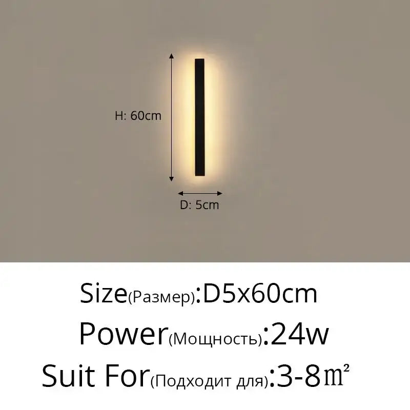 Modern led porch lights black & gold minimalist sconce living room