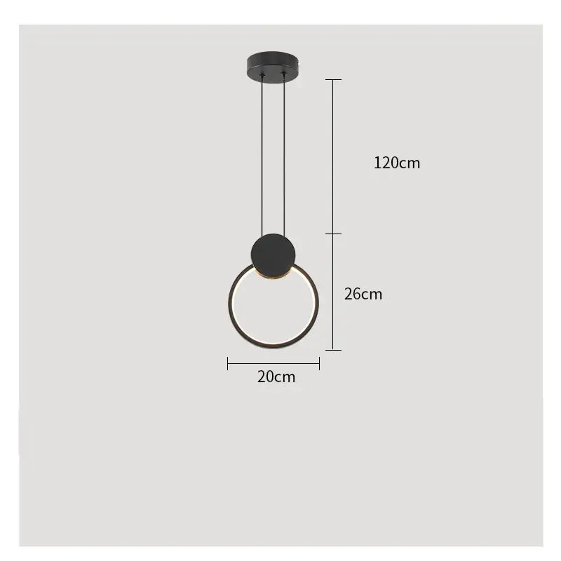 Modern minimalist black led restaurant chandelier dining room light