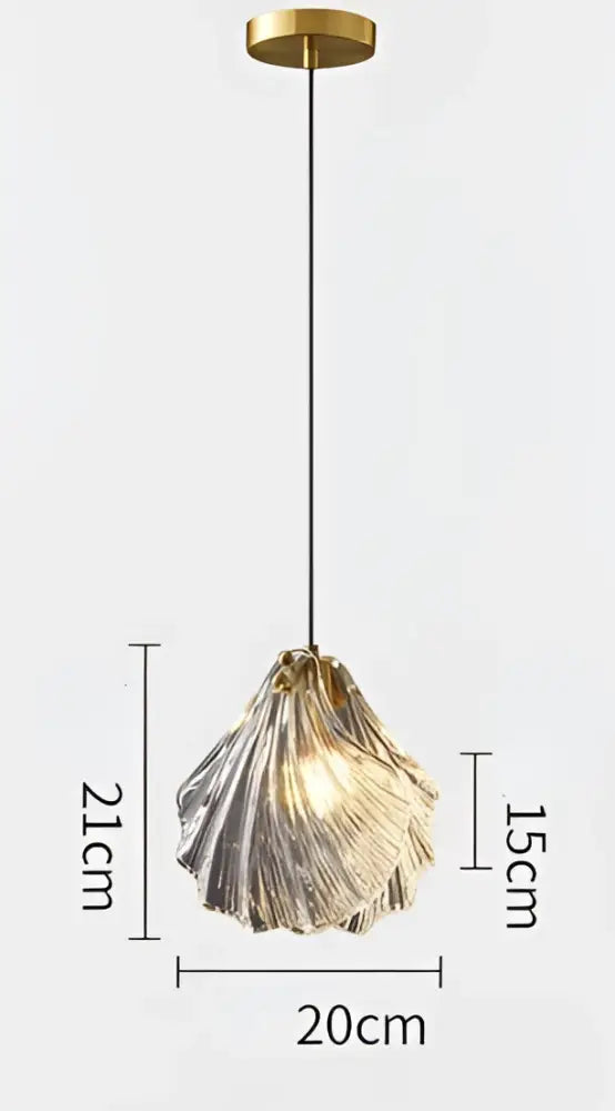 Modern scalloped glass led shell pendant light for dining room