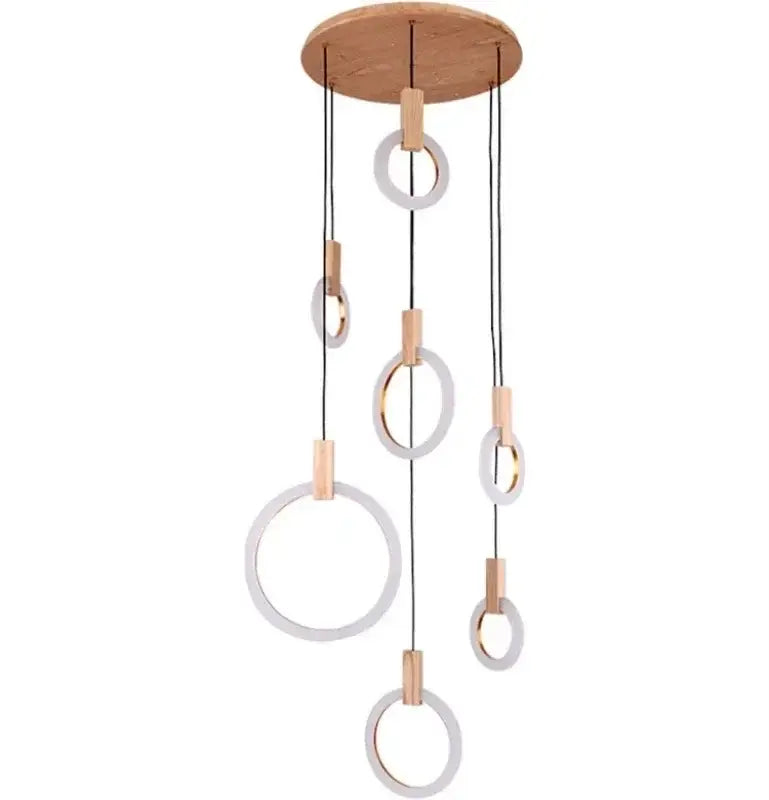 Modern minimalist ring led stair chandelier bedroom pendant light