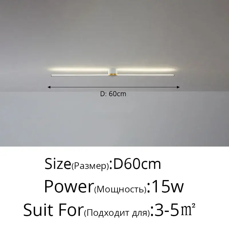 Modern white & gold led strip ceiling light living room ambience