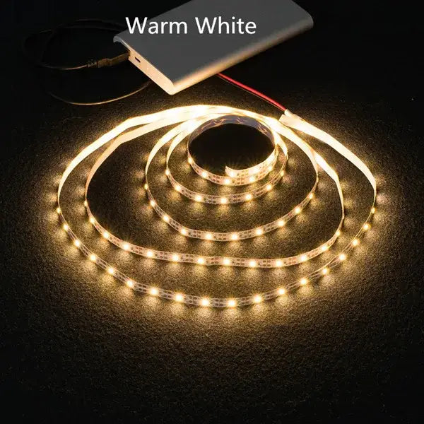 Flexible warm white led strip light bedroom battery powered pack