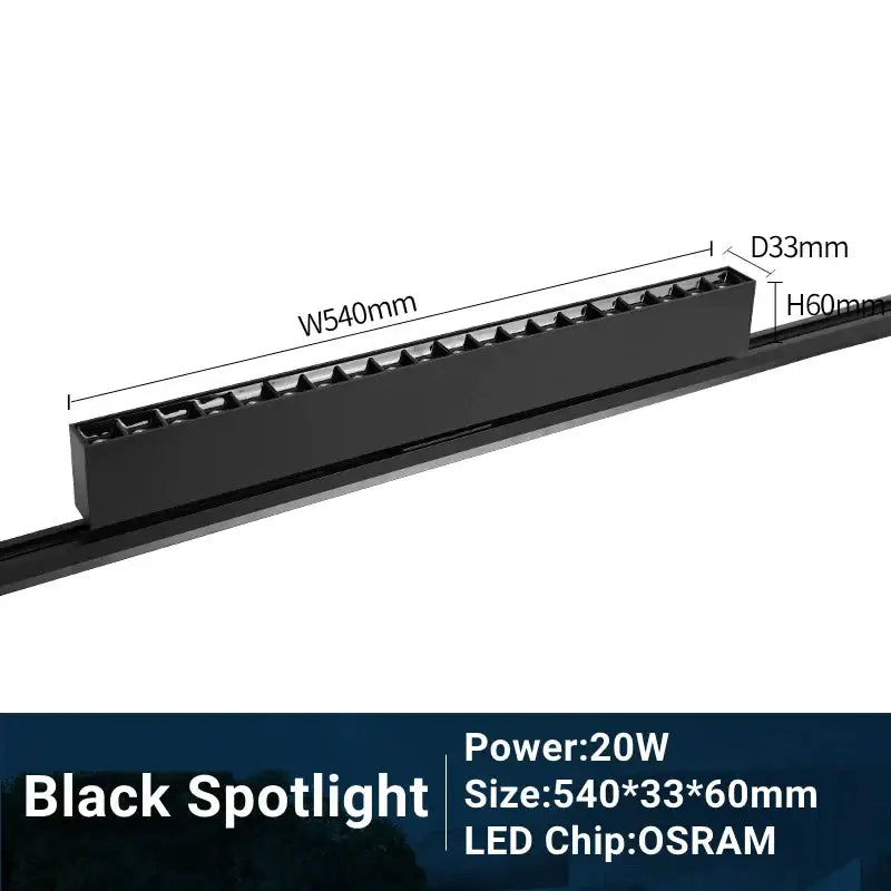 Modern black & white led track light living room linear grille spot