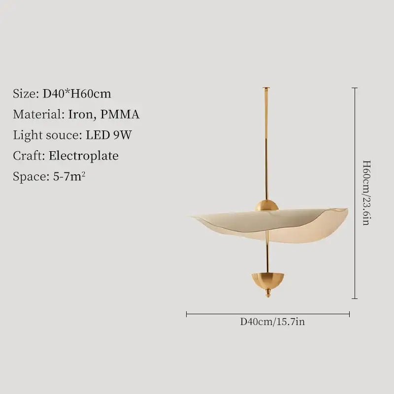 Modern gold lotus leaf led pendant lamp for living room