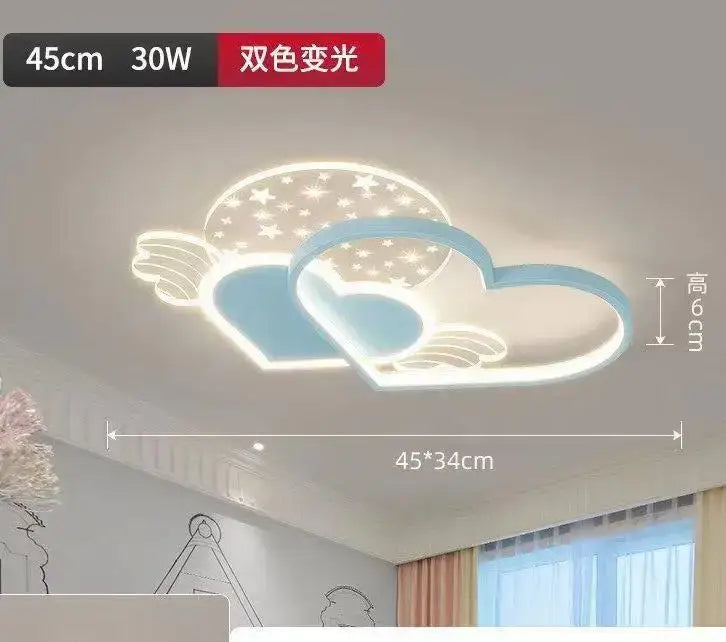 Whimsical blue & white love ceiling lamp bedroom cloud light