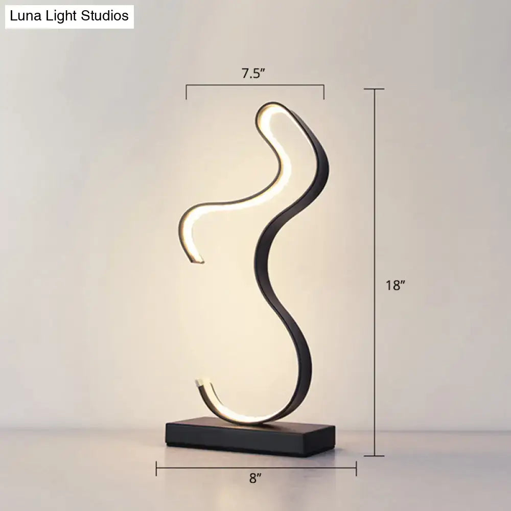 Modern black & white abstract led table lamp living room night light