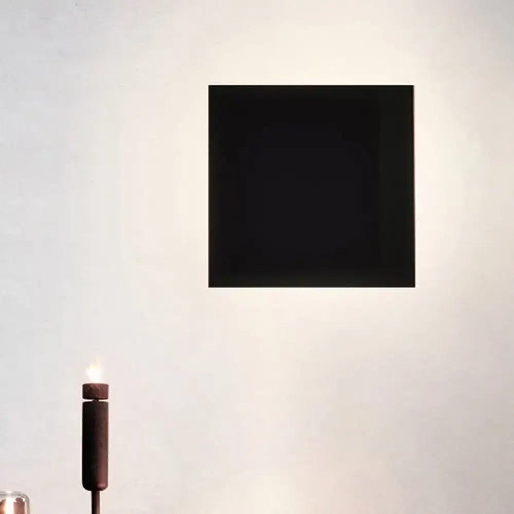 Minimalist black square wall washer light – living room sconce lighting