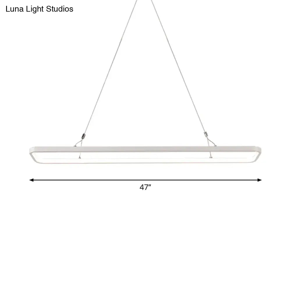 Minimalistic white led pendant light for dining room warm white