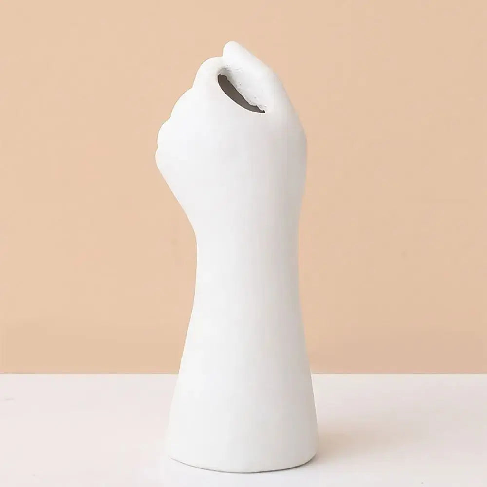 Modern white ceramic arm vase living room flower holder