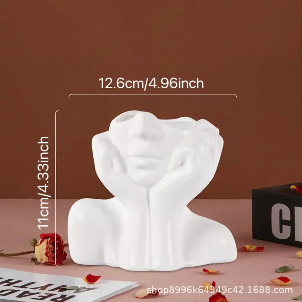 Modern white human body resin vase living room decor