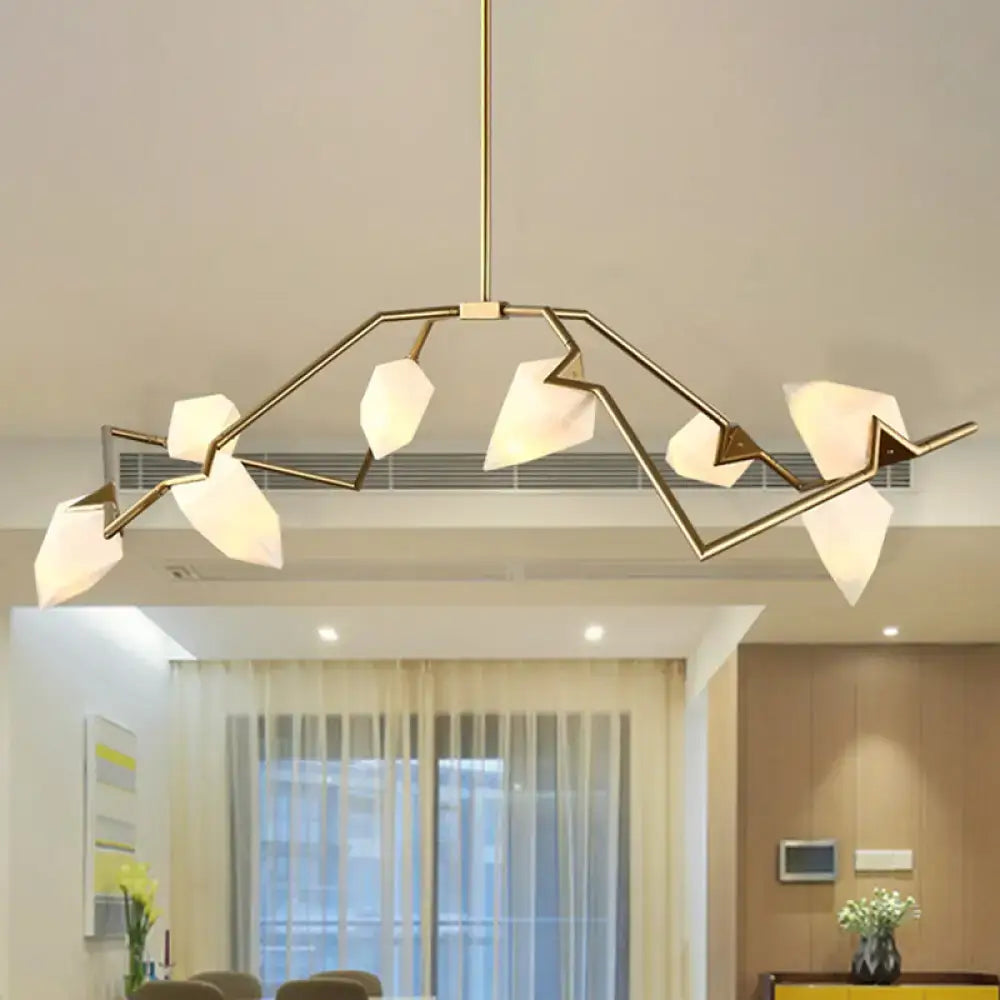 Modern black & gold tree branch ceiling suspension lamp dining room