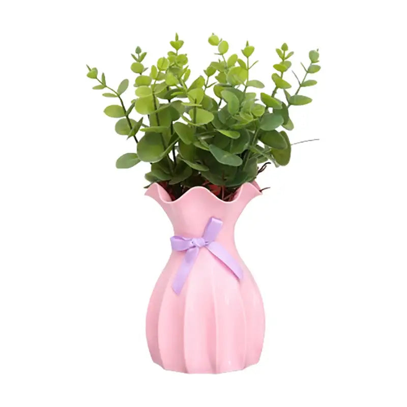 Modern ruffled pastel ceramic flower vase home decor living room