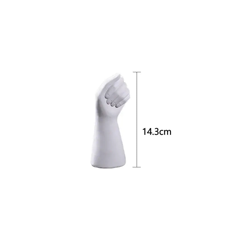 Modern nordic style white ceramic hand vase living room decor