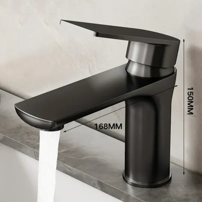 Modern brushed stainless steel bathroom sink faucet single handle control