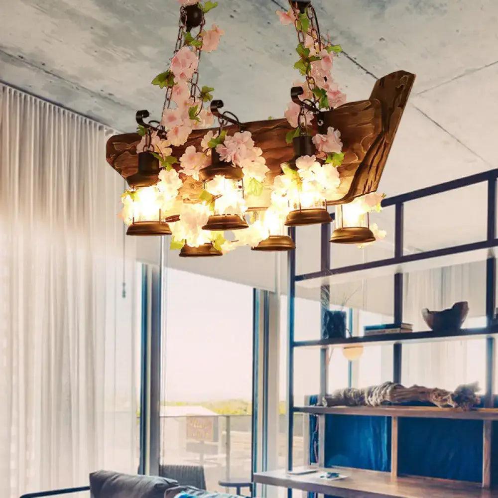 Industrial pink & green ivy pendant light – kitchen industrial style