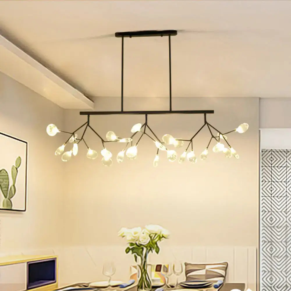 Modern gold tree branch glass pendant lamp dining room