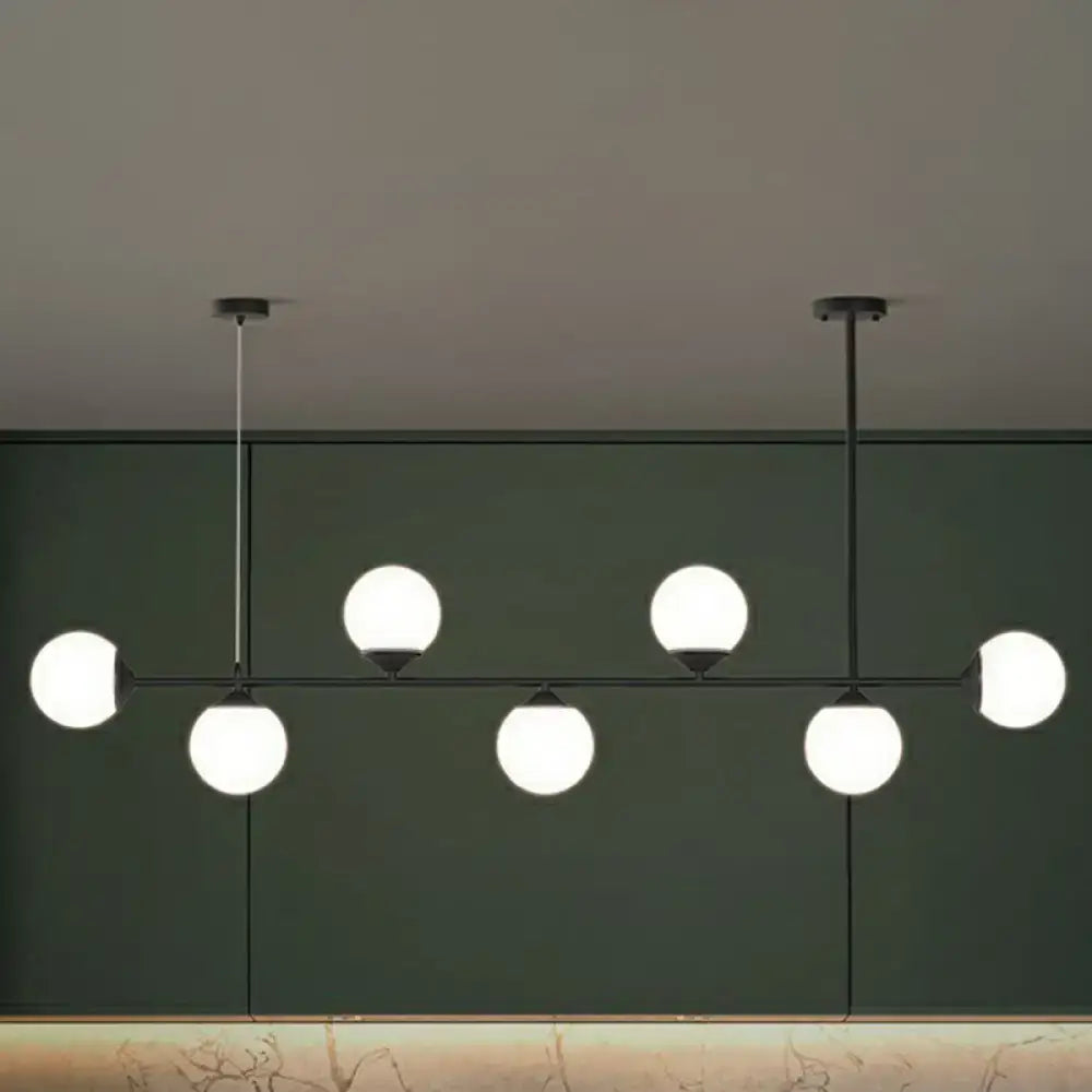 Modern gold opaline glass ball pendant light for dining room island