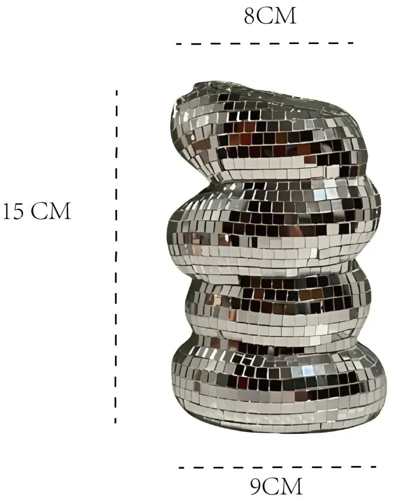 Silver mosaic plastic spiral flower vase living room decor