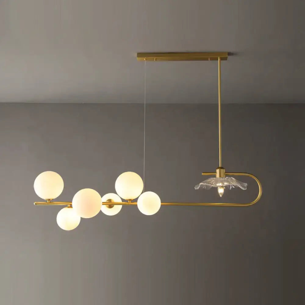 Postmodern suspension lamp with lotus leaf design – dining room gold