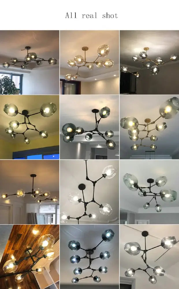 Modern green glass chandelier lighting dining room swirl pendant