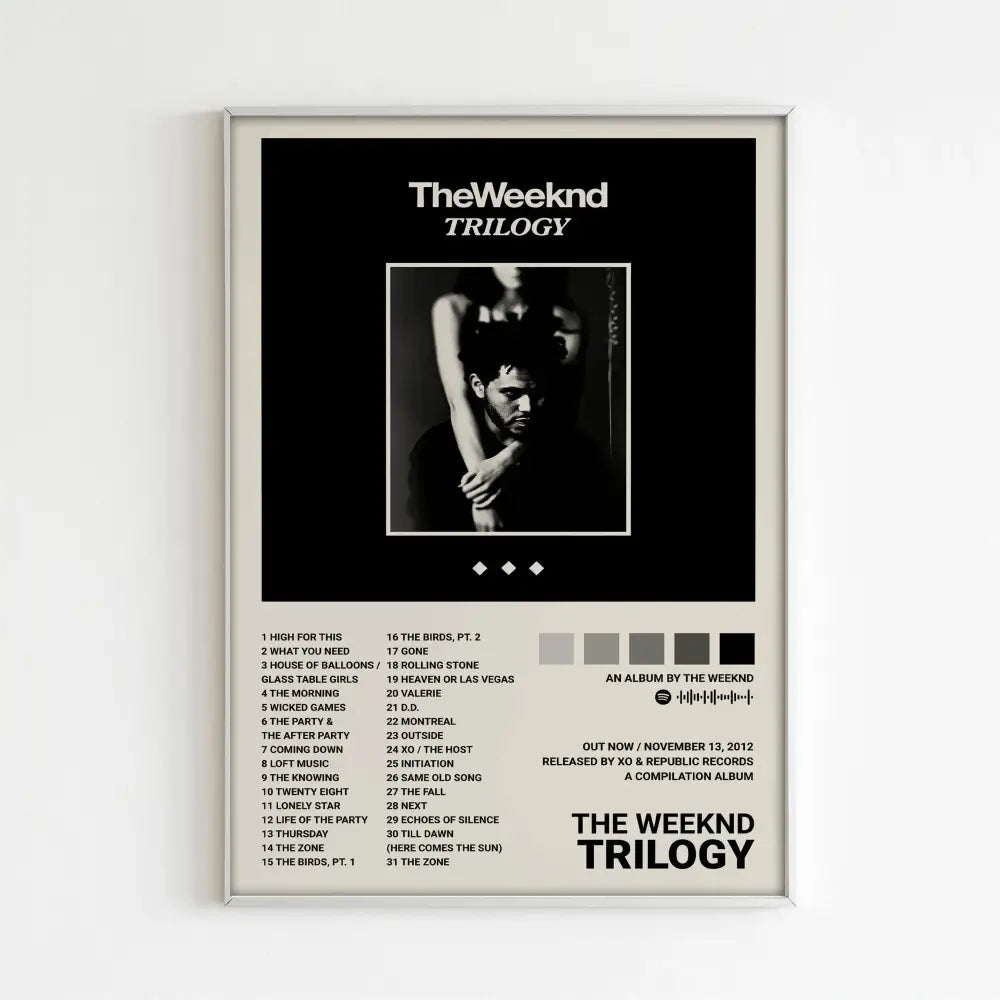 Minimalist the weeknd music album posters bedroom home decor