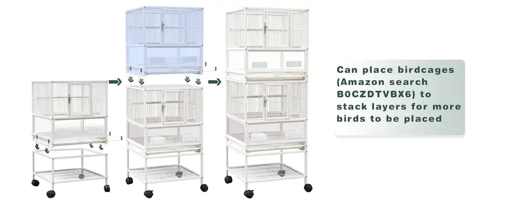 White wrought iron bird cage double door living room pet habitat