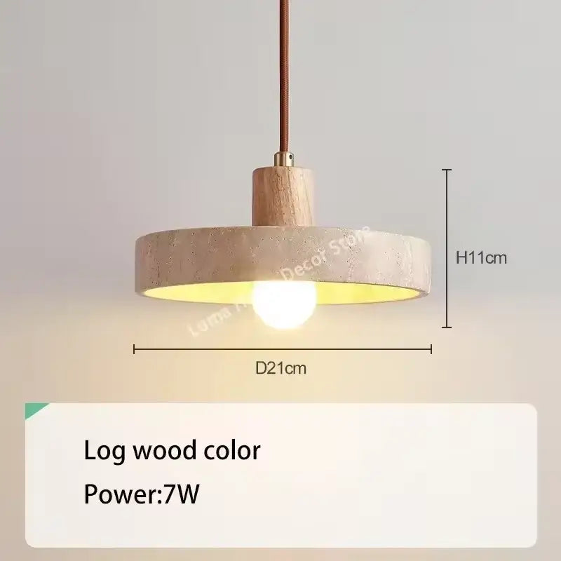 Minimalist yellow travertine stone pendant light for kitchen island