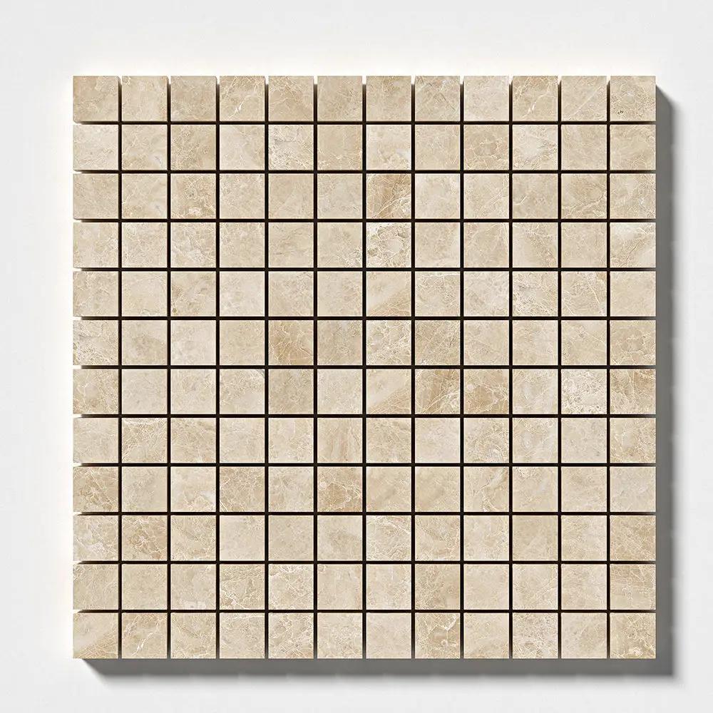 Delicate Beige Polished 1x1 Marble Mosaics 12x12